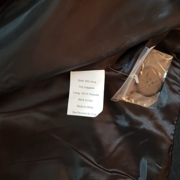 Alpine Swiss Double Breasted Black Jacket Size Large NWT - Picture 8 of 8